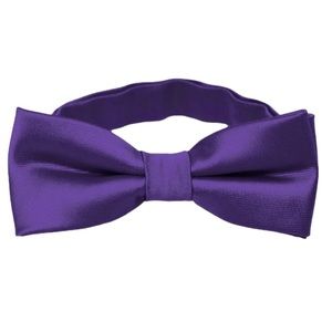 Madison men’s purple satin formal adjustable bow tie